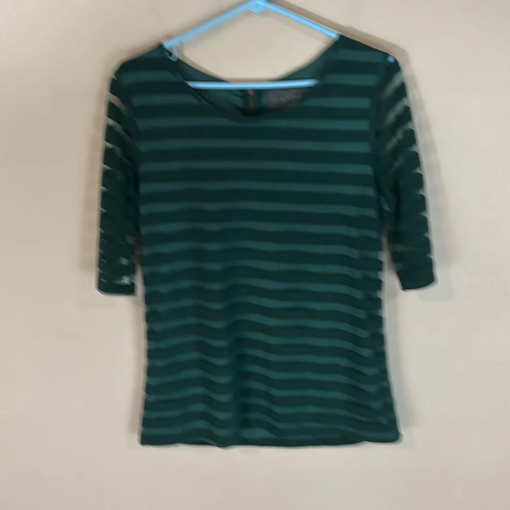 Sunday in Brooklyn Green Anthropologie Eastlake Striped Top Size Large